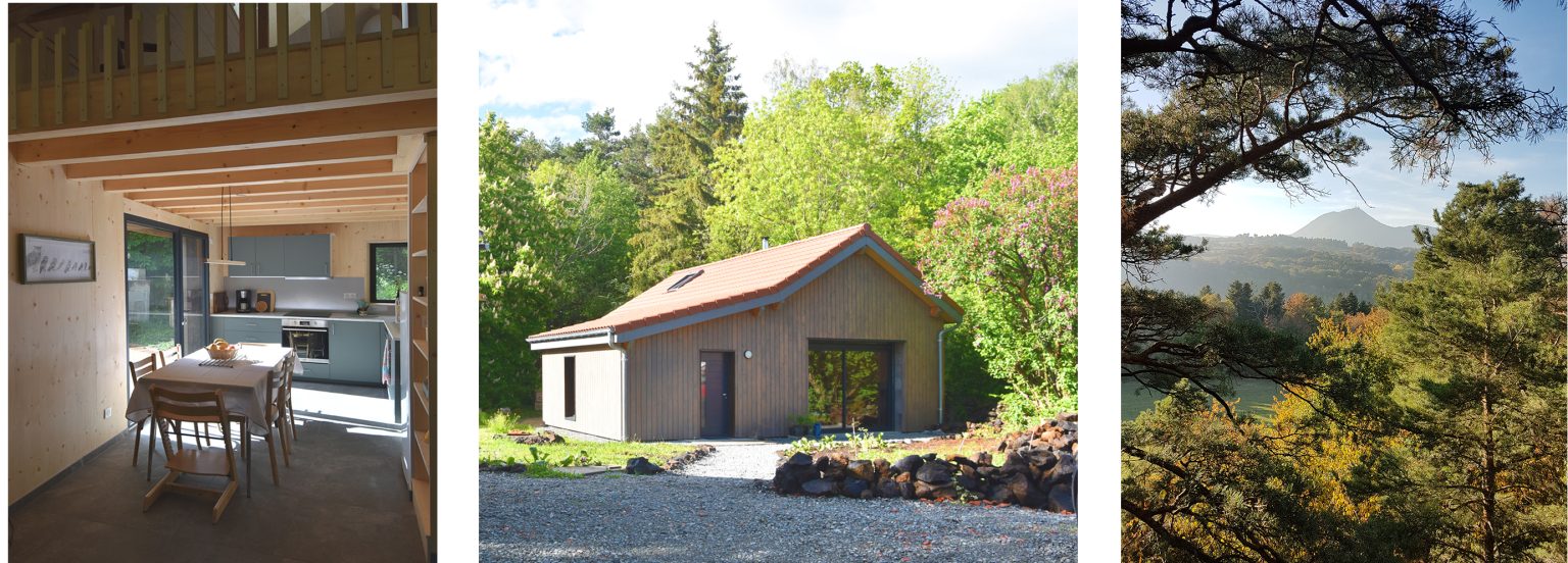 triptyque photos La Hulotte Gîte la Hulotte, Orcines, Auvergne. Parc des volcans d'auvergne. Hébergement campagne chambre d'hôtes
