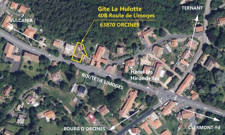 Gîte la Hulotte, situation, Photo aérienne